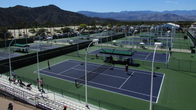 Outer and practice courts, at Indian Wells Tennis Garden
