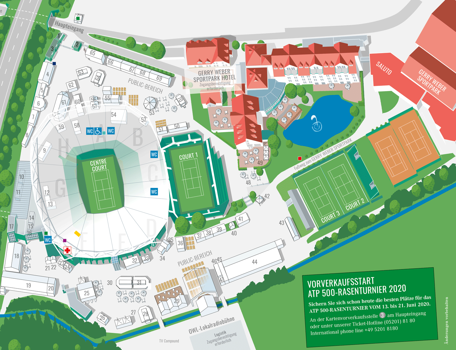 Owl Arena (Gerry Weber Stadion) Map