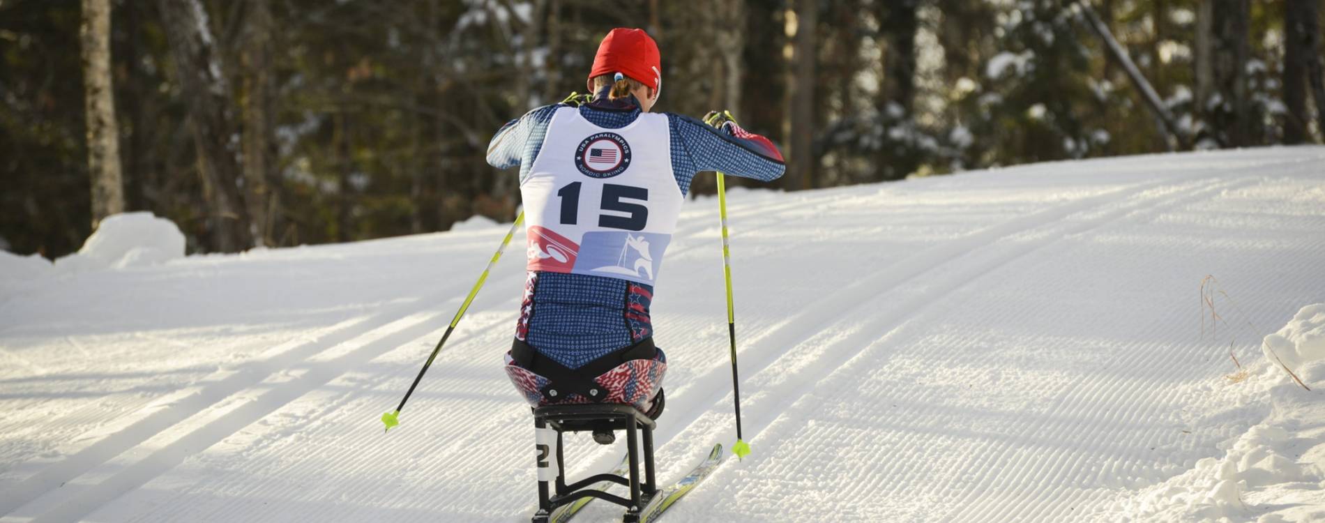 Paralympic Cross-Country Skiing up hill