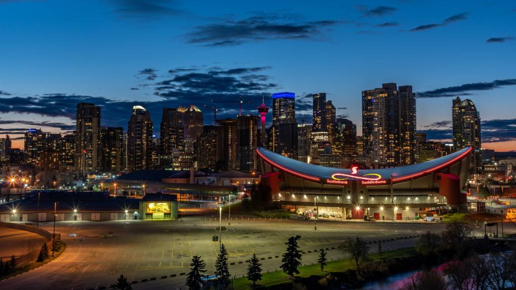 Parking lot outside Scotiabank Saddledome