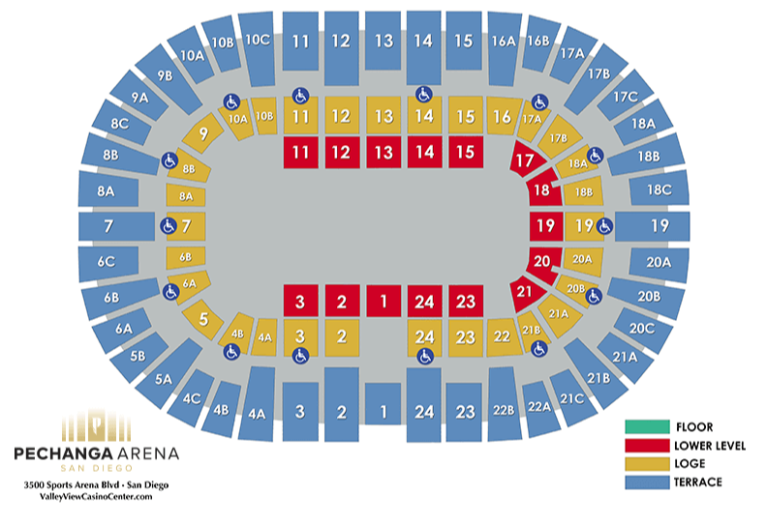 Pechanga Arena Map