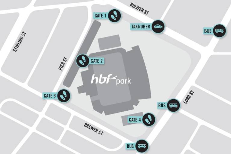 Perth Rectangular Stadium (HBF Park) Map
