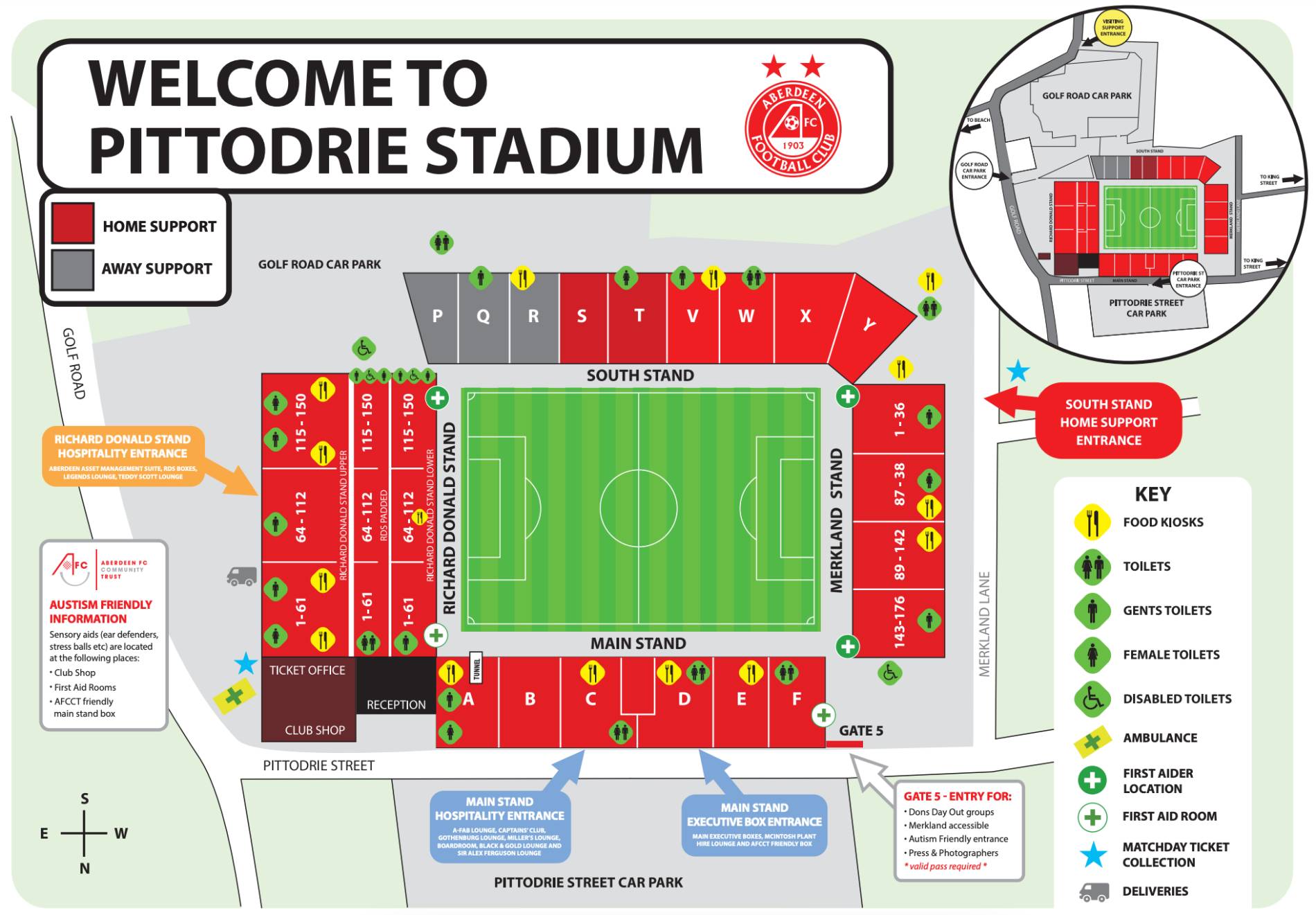 Pittodrie Stadium Map