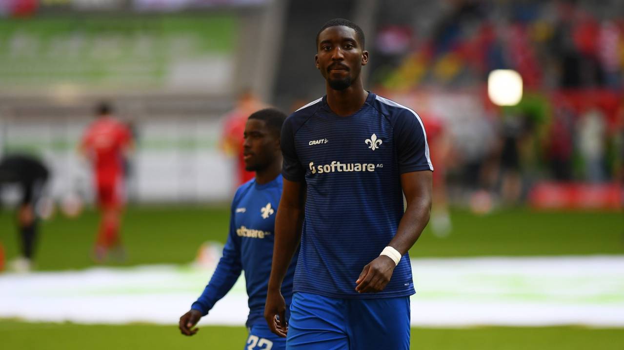 Players warm-up before a match