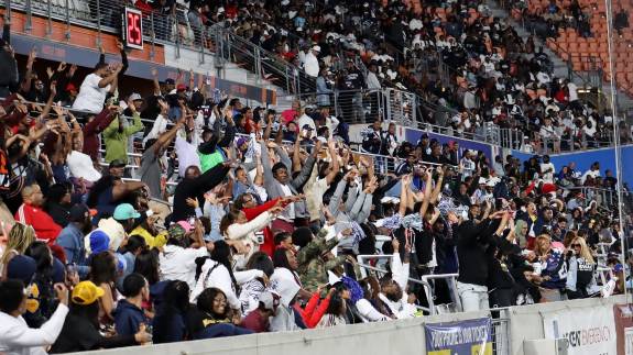 PNC Stadium's Hustle Town Supporters celebrating