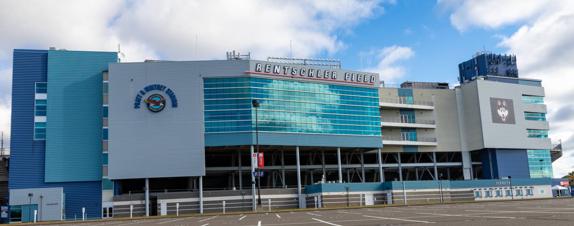 Pratt & Whitney Stadium at Rentschler Field is home to the UConn Huskies college football team