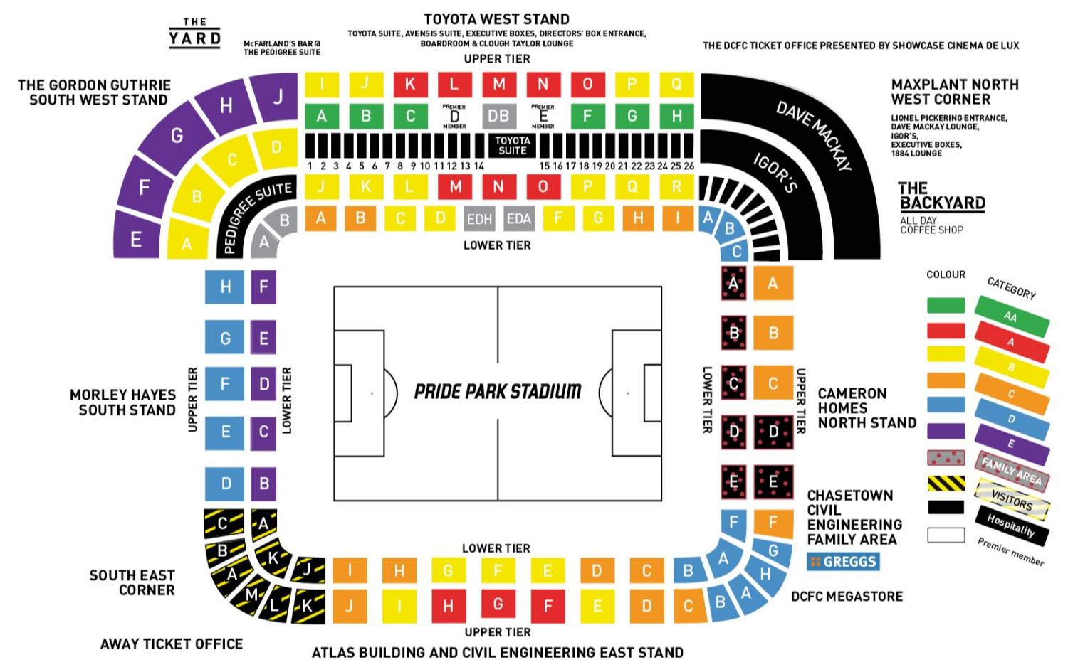 Pride Park Stadium Map