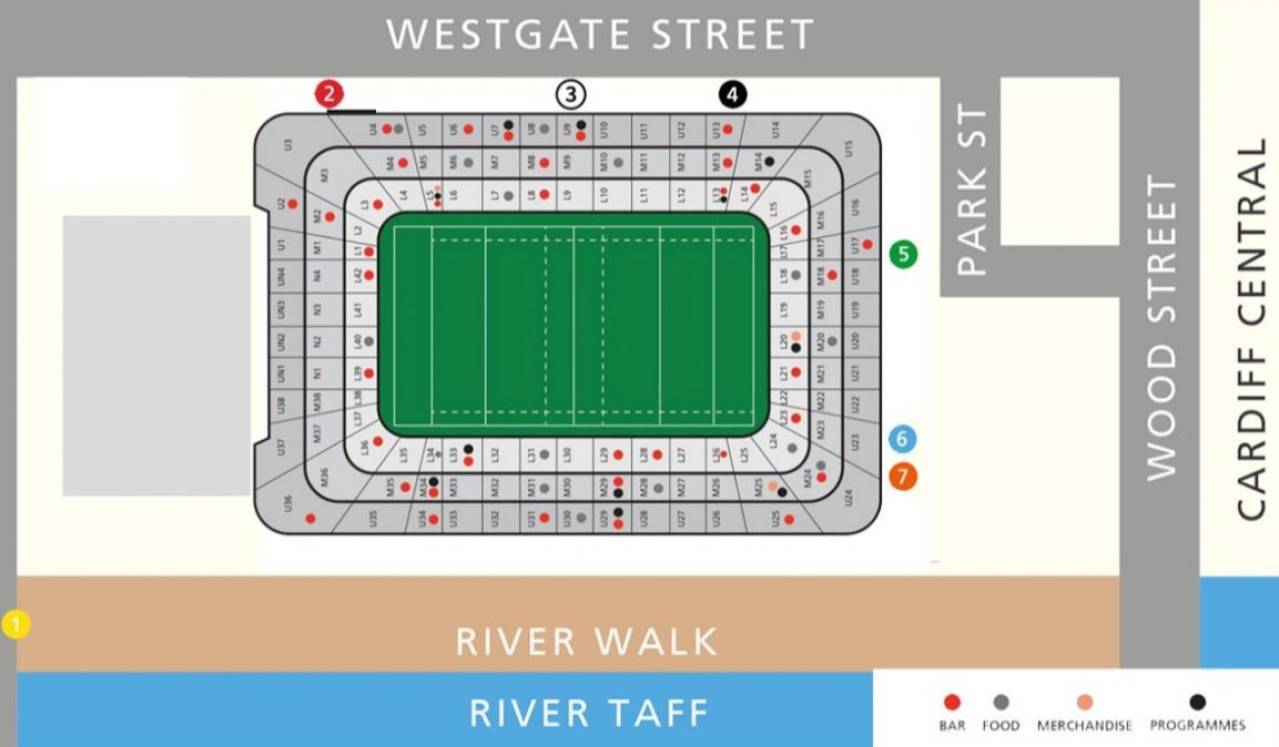 Principality Stadium Map