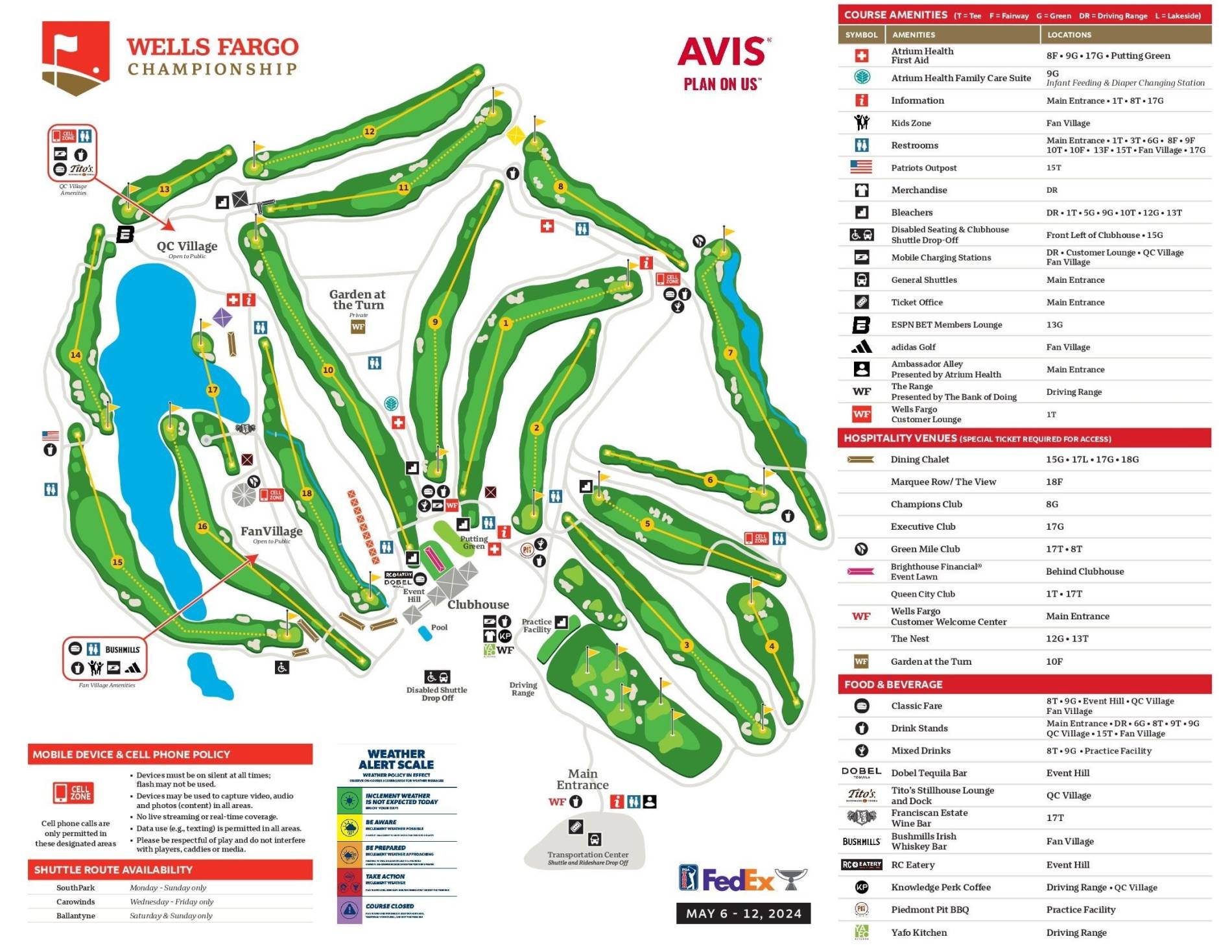 TICKETS Wells Fargo Championship 612 May 2024 Quail Hollow Club