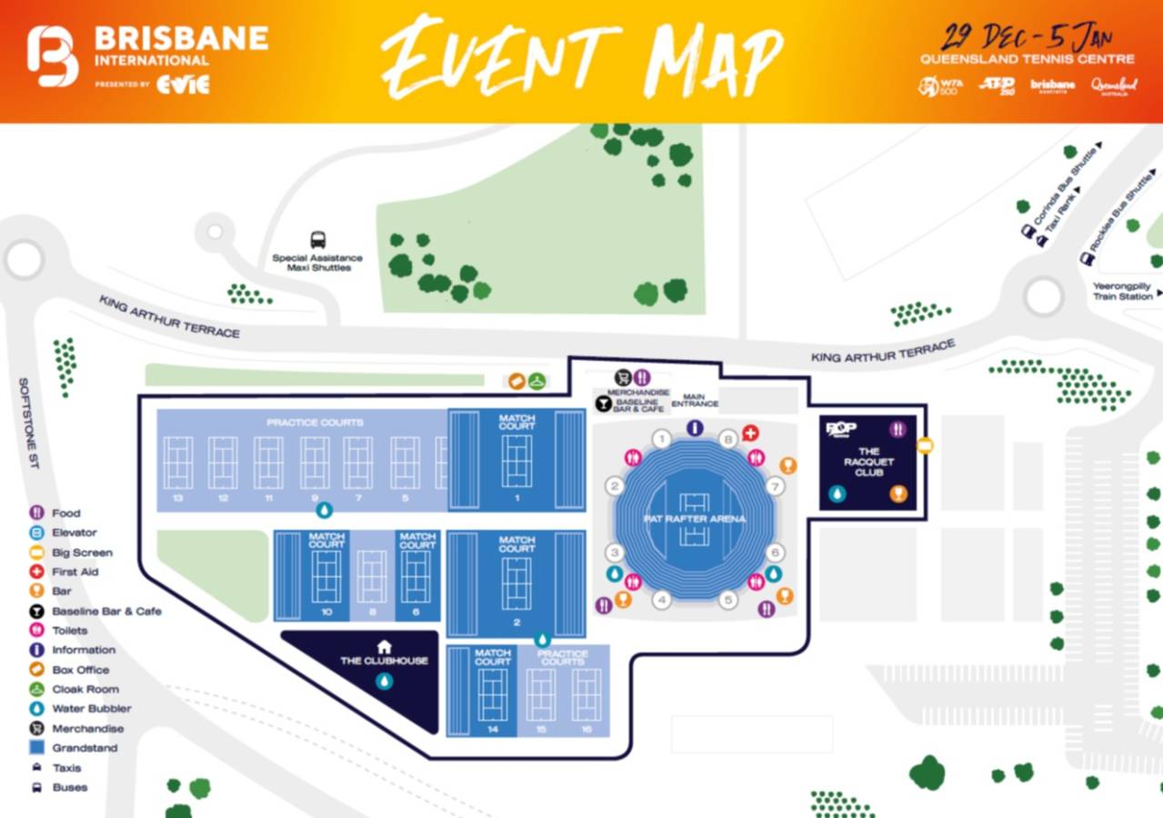 Queensland Tennis Centre Map