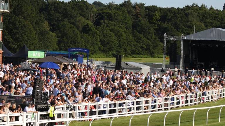 Racegoers at Lingfield Park