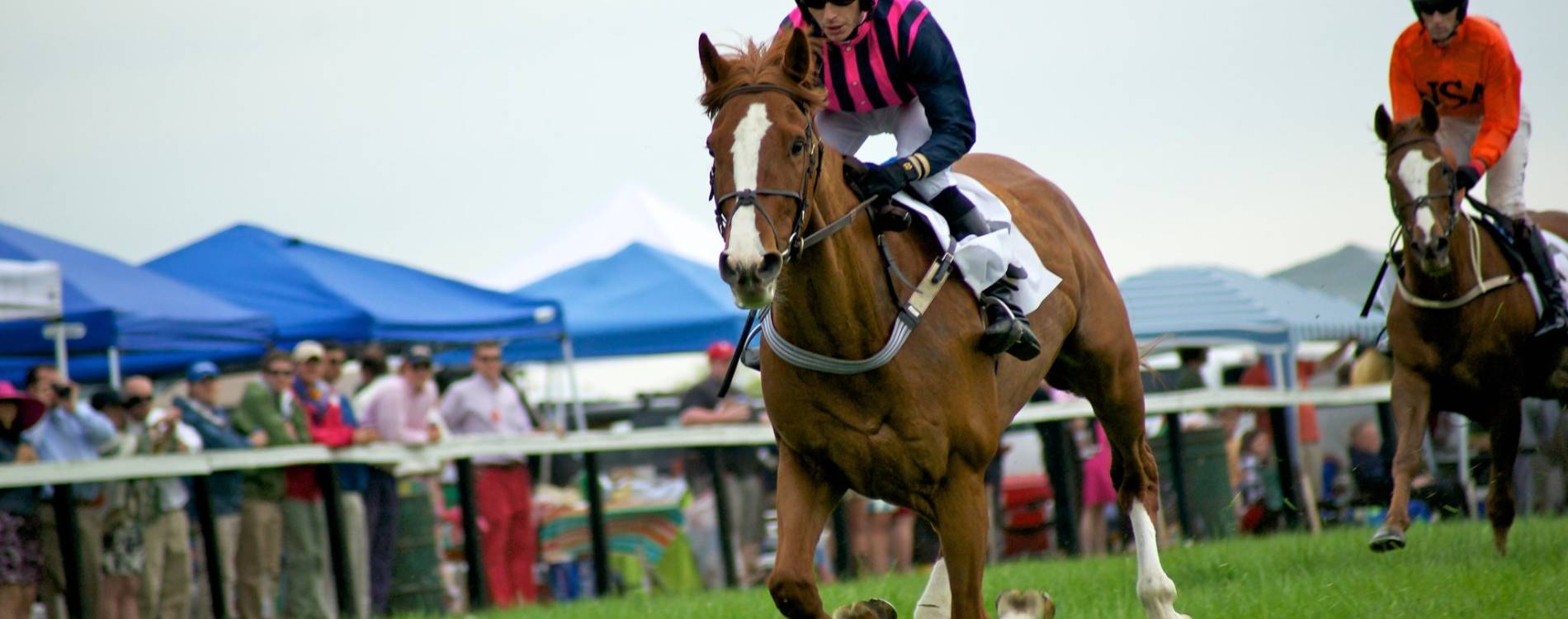 Racing down the track