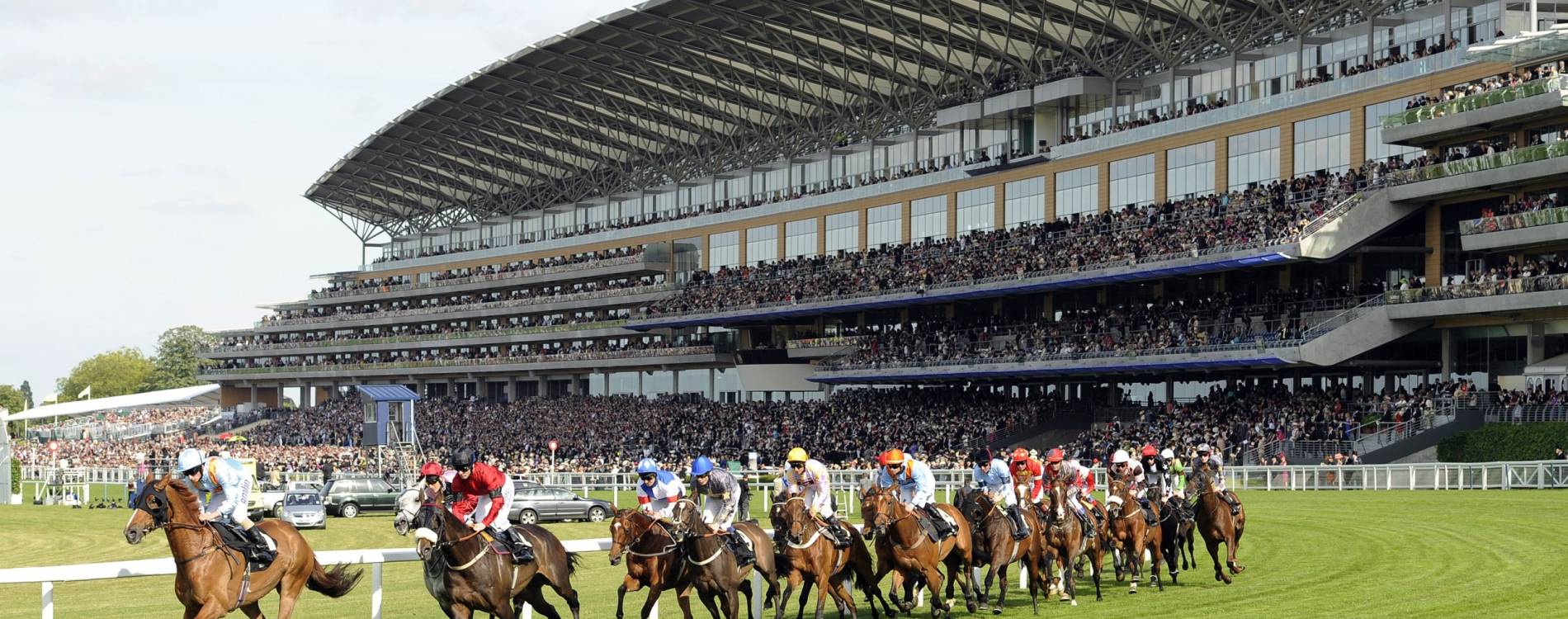 Racing in front of the Ascot stands