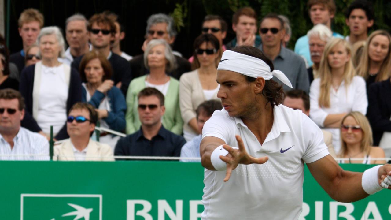 Rafael Nadal competing at the Hurlingham Club