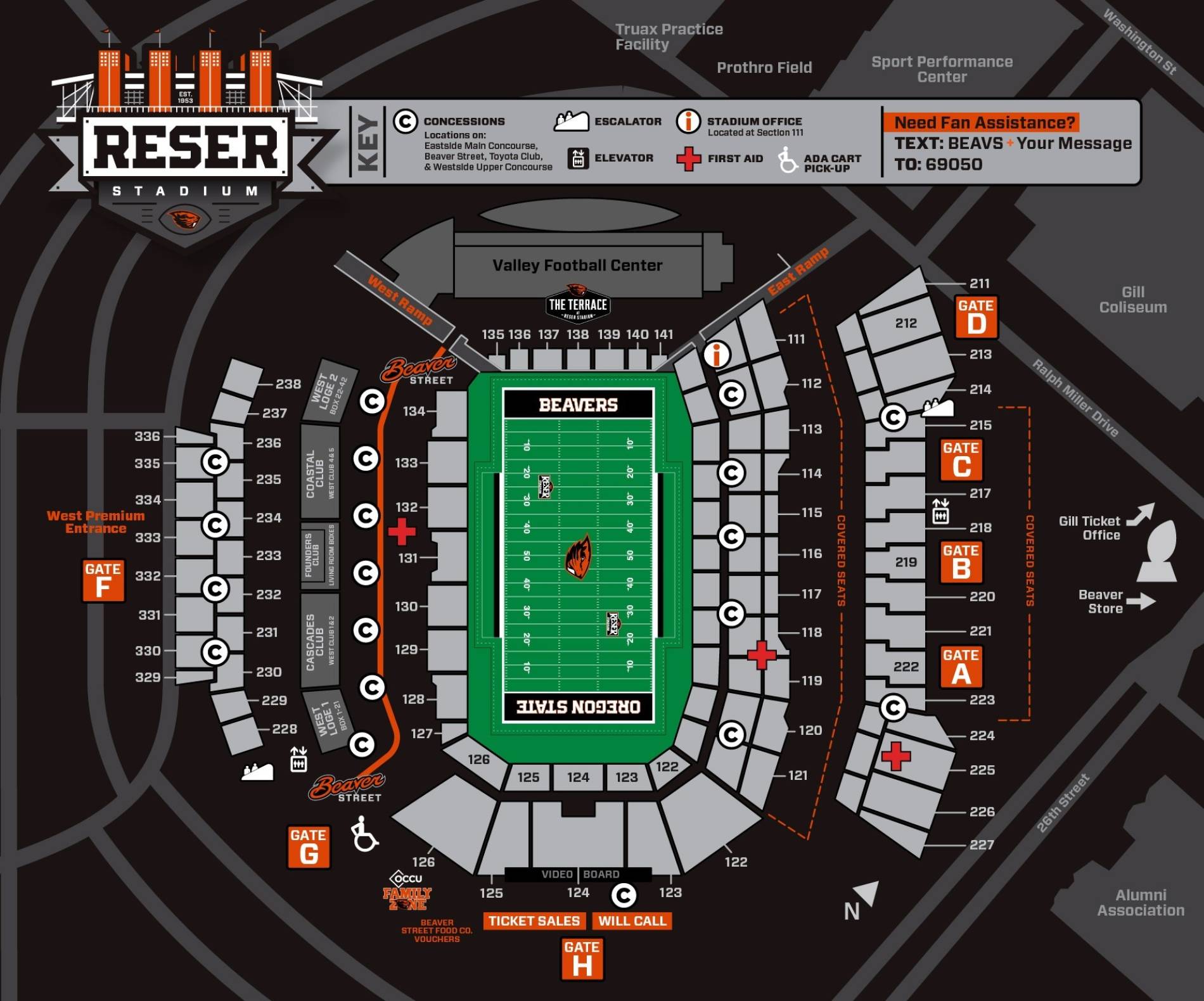 Reser Stadium Map