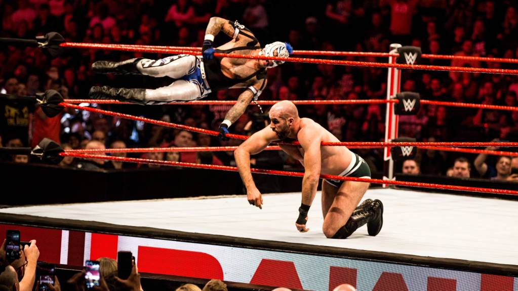 Rey Mysterio in action on Monday Night Raw