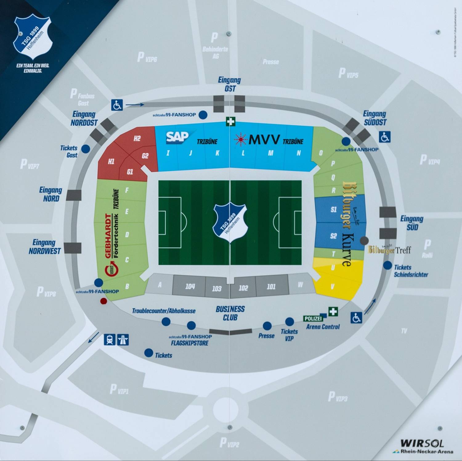 Rhein-Neckar-Arena Map