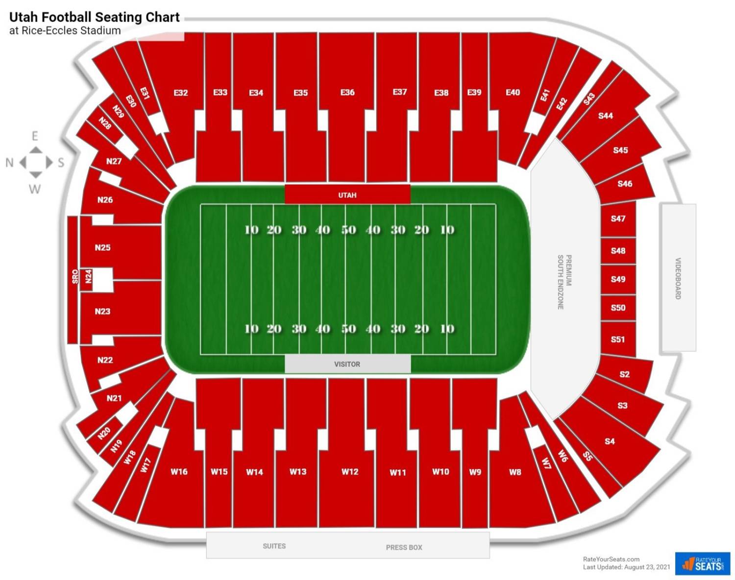 Rice-Eccles Stadium Map