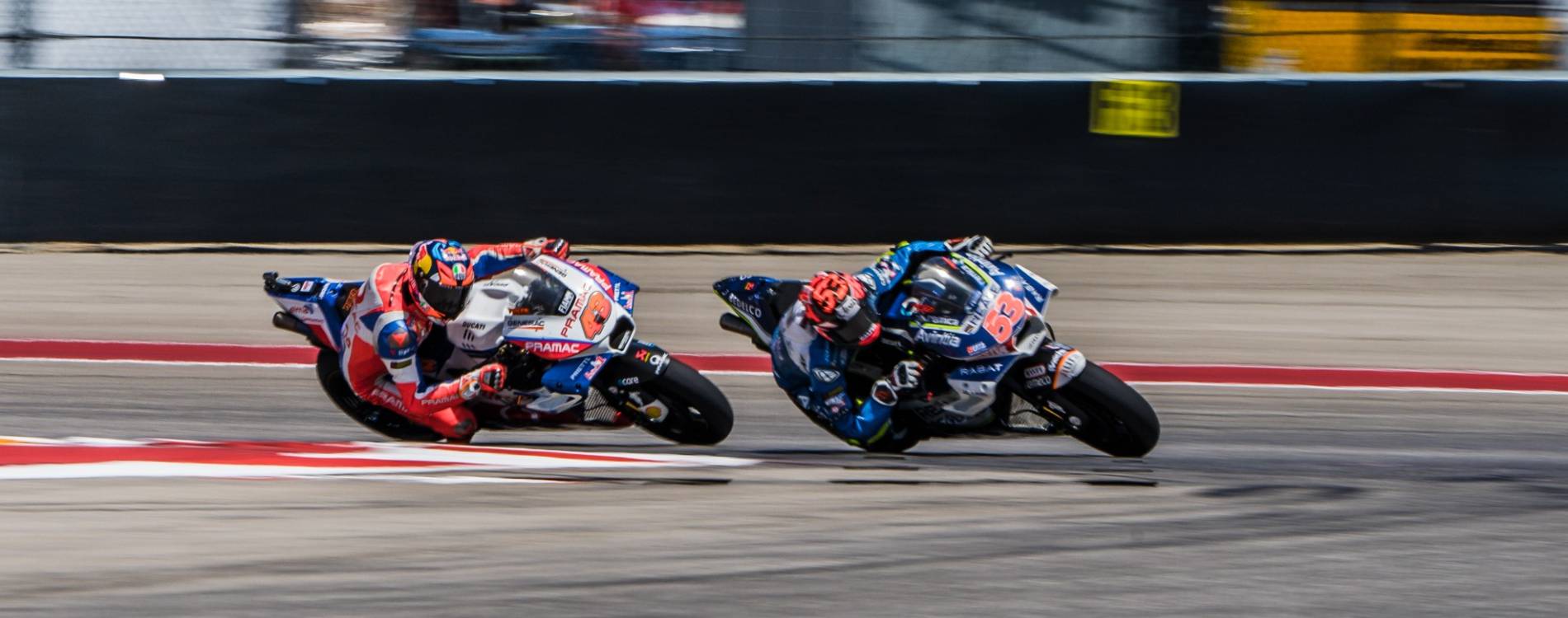 Riders take on a corner at Circuit of the Americas in Austin