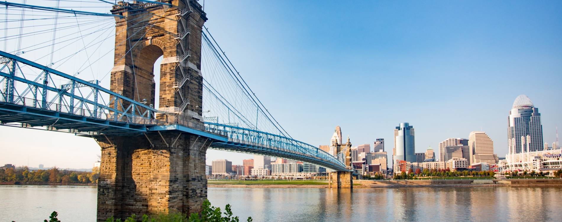 Roebling Bridge and Cincinnati Skyline