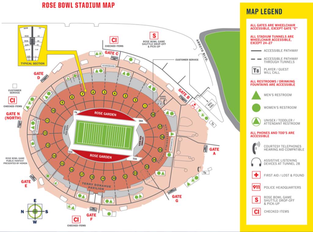 Rose Bowl Map