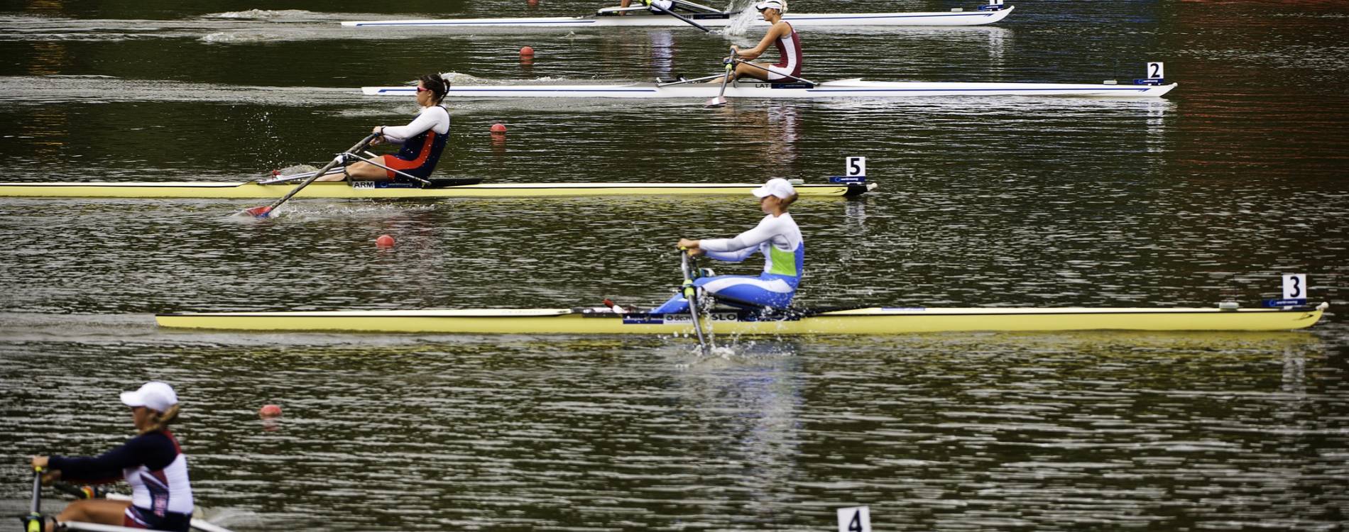 Rowers compete at the World Rowing Championships