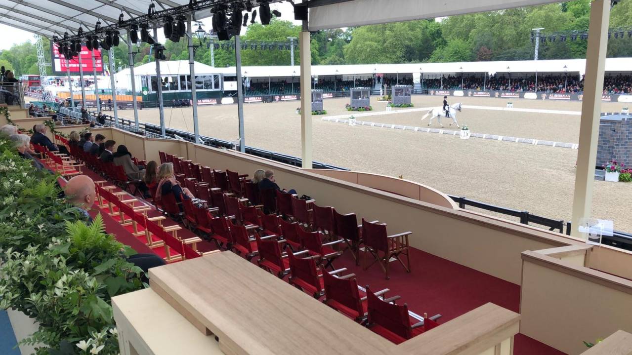 Royal Windsor view of the Royal Box and arena from Castle Stand