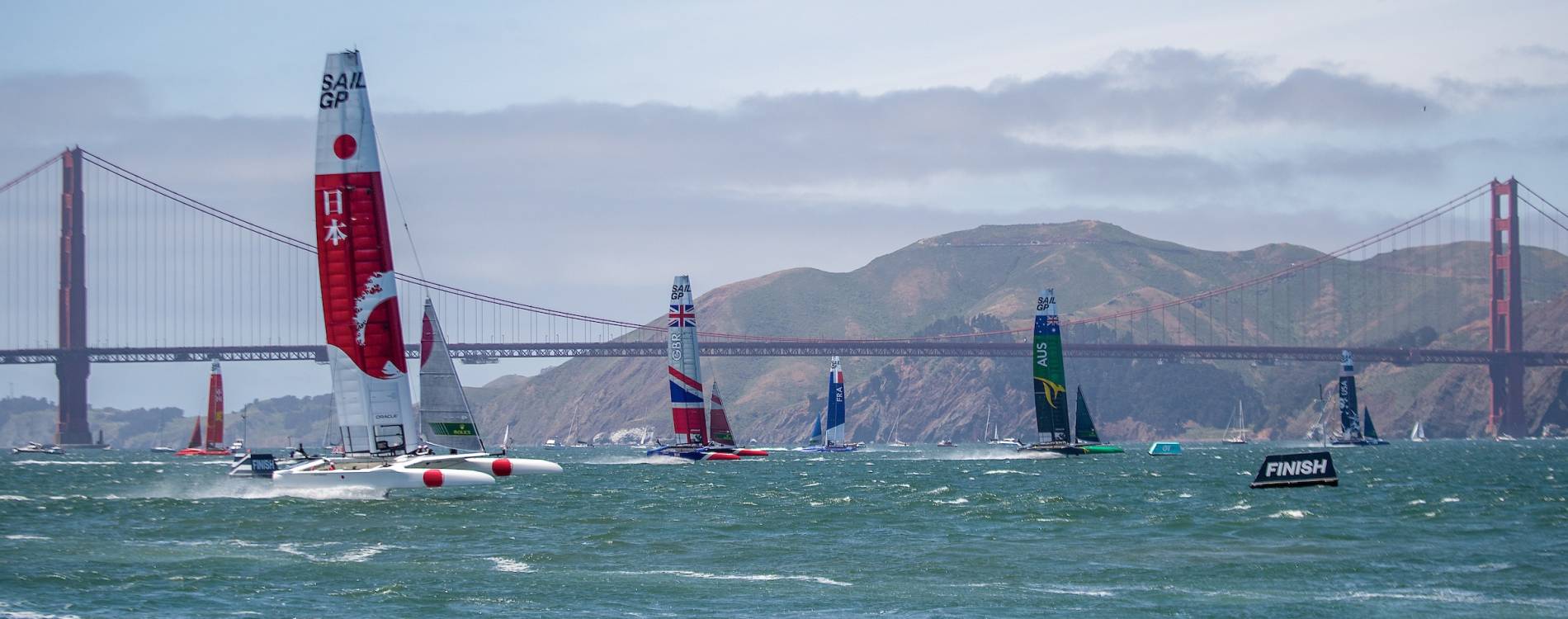 SailGP teams race in San Francisco Bay