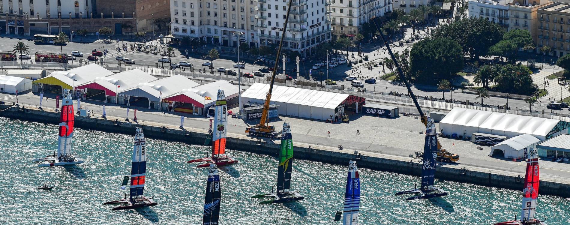 SailGP teams race off the coast of Cádiz