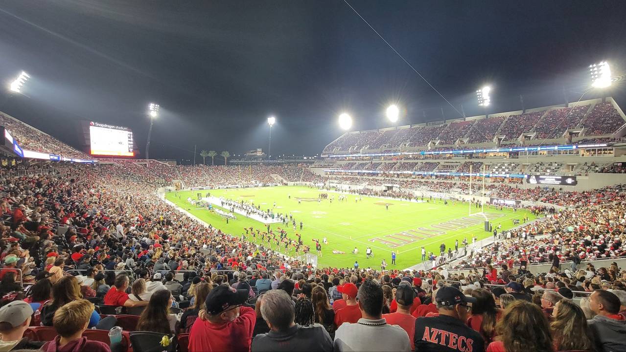 San Diego Aztecs playing at Snapdragon Stadium