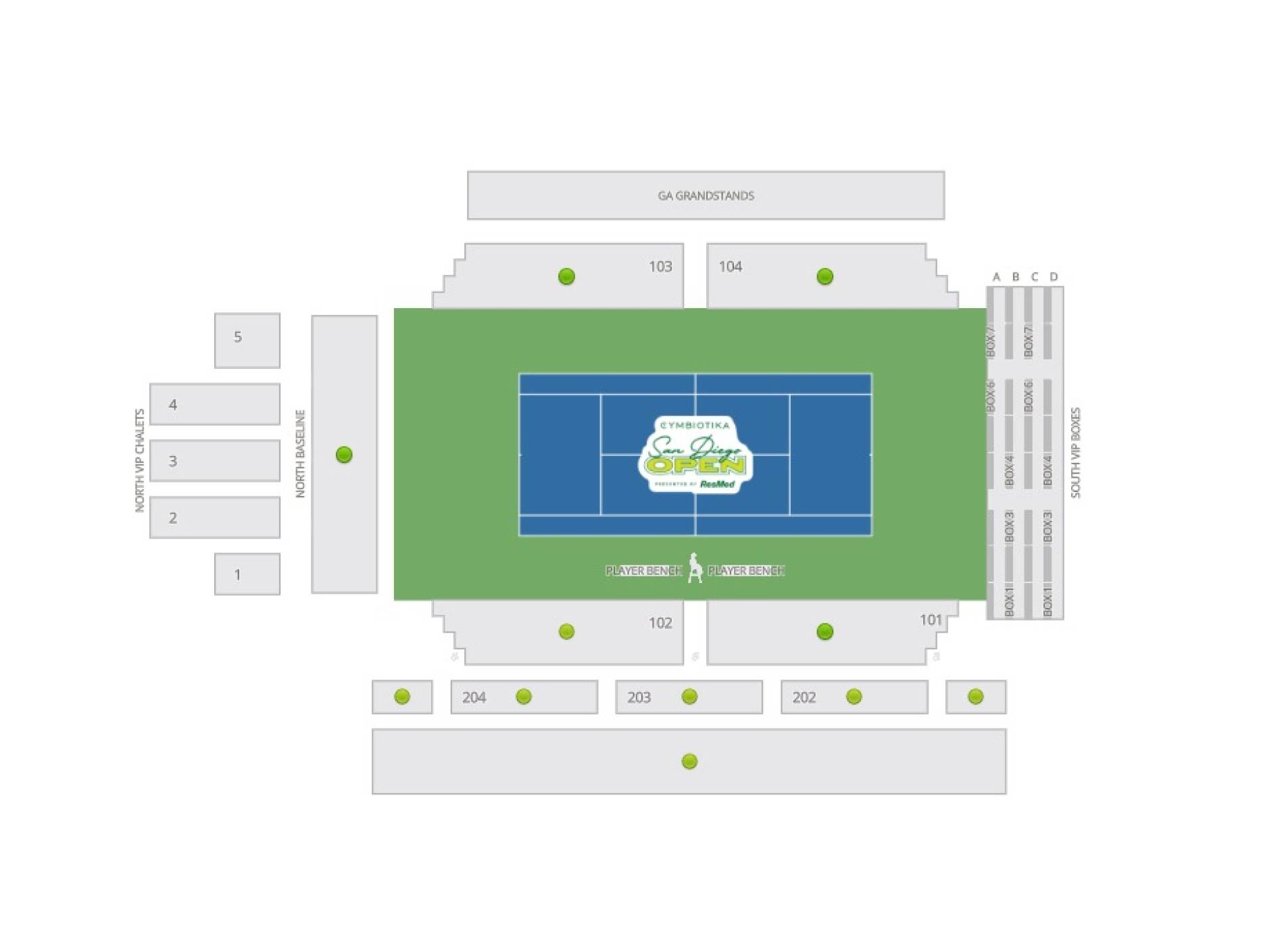 Barnes Tennis Center Map
