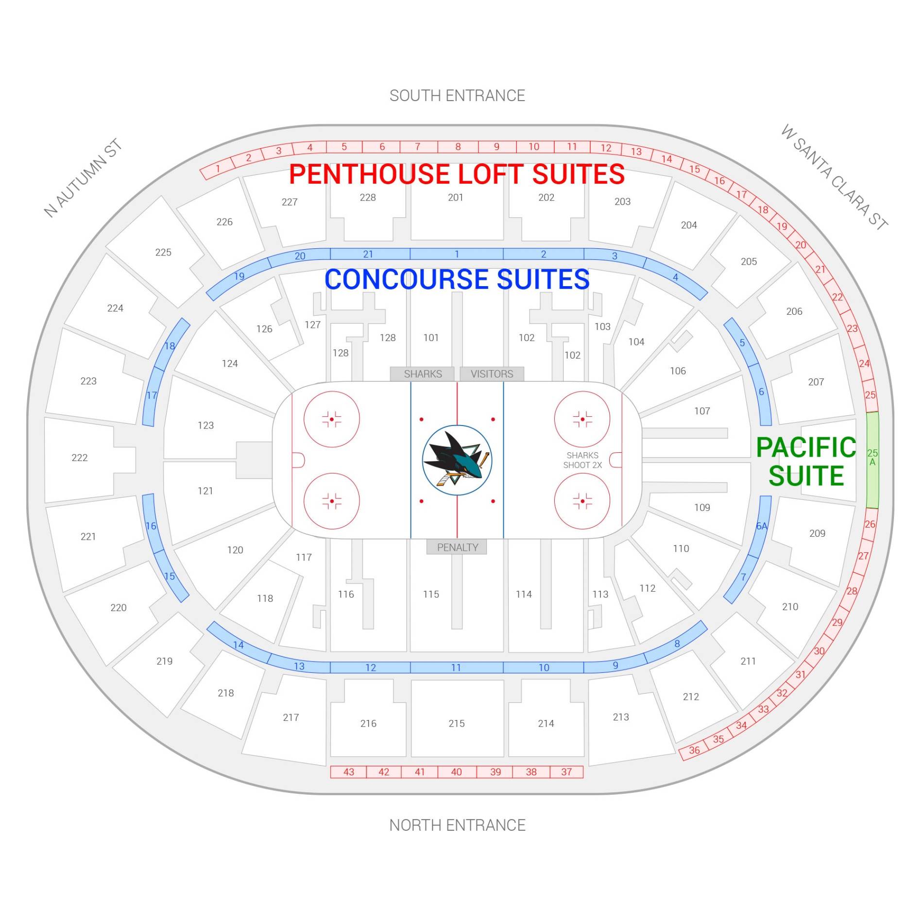 SAP Center Map