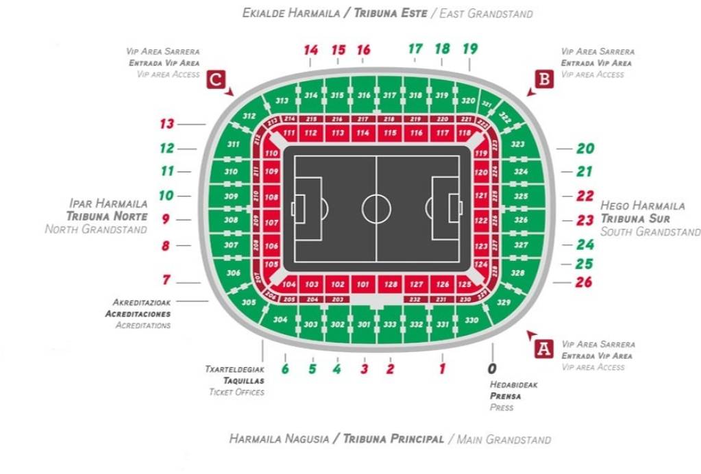 San Mamés Stadium Map