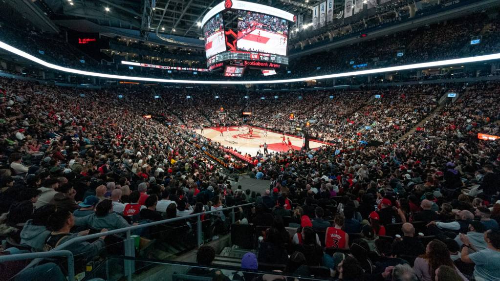 Scotiabank Arena during a game between the Toronto Raptors and Chicago Bulls