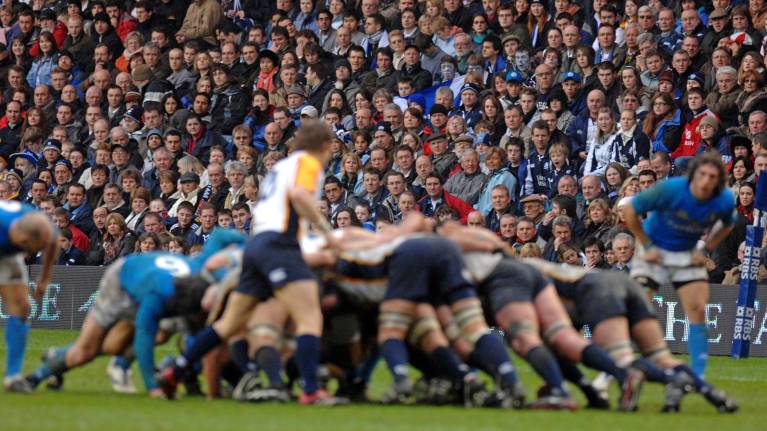 Scotland and Italy competing at Murrayfield