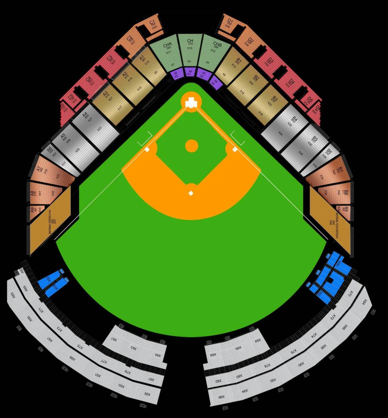 Lower (Sections CH, A, & B) Diablos Rojos del México vs New York