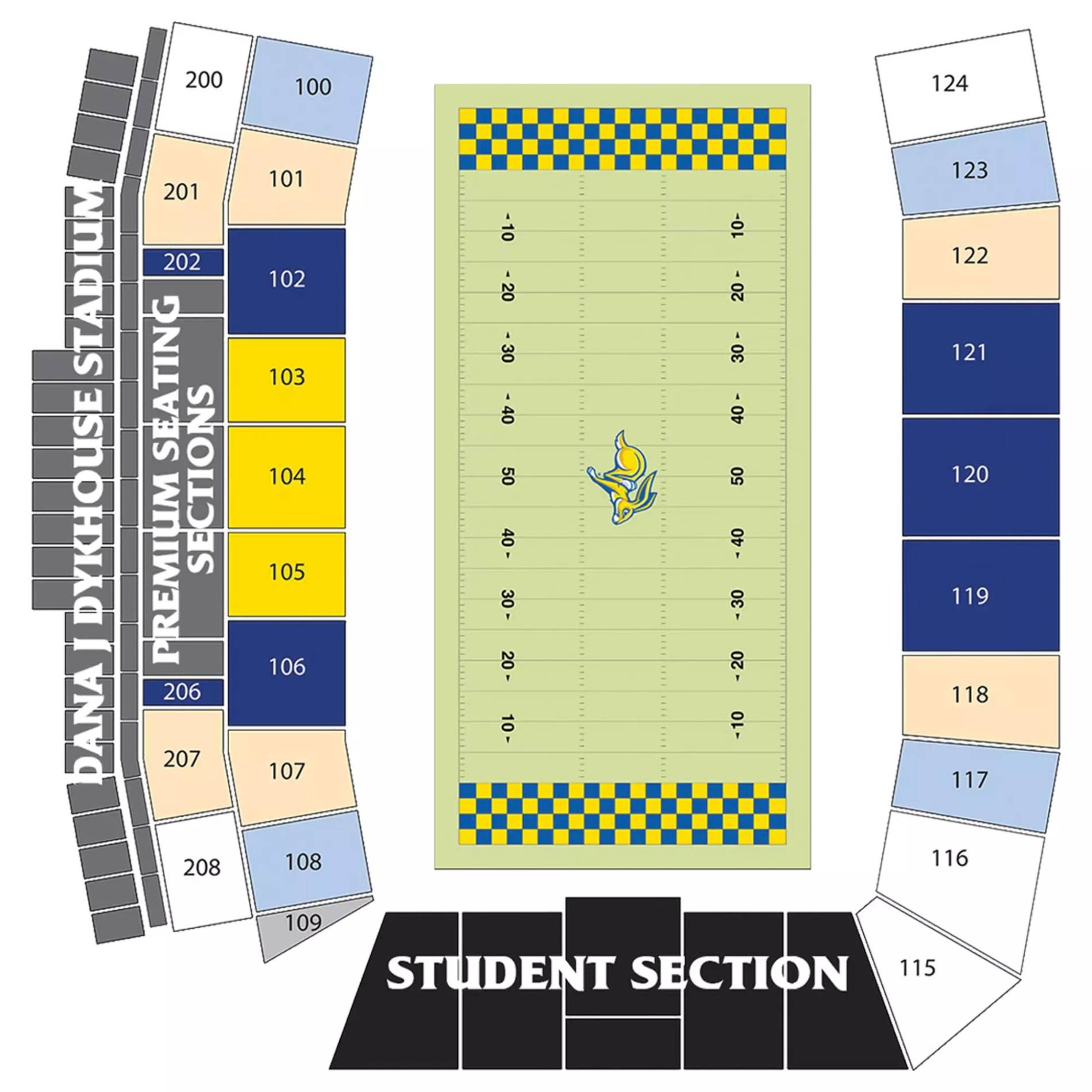Dana J. Dykhouse Stadium Map