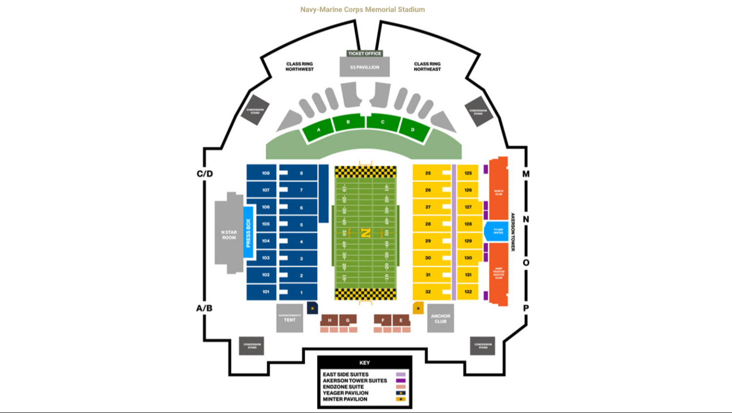 Navy–Marine Corps Memorial Stadium Map