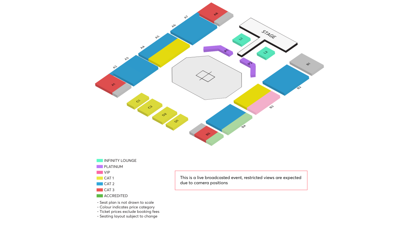 Seating chart for OCBC Arena 1
