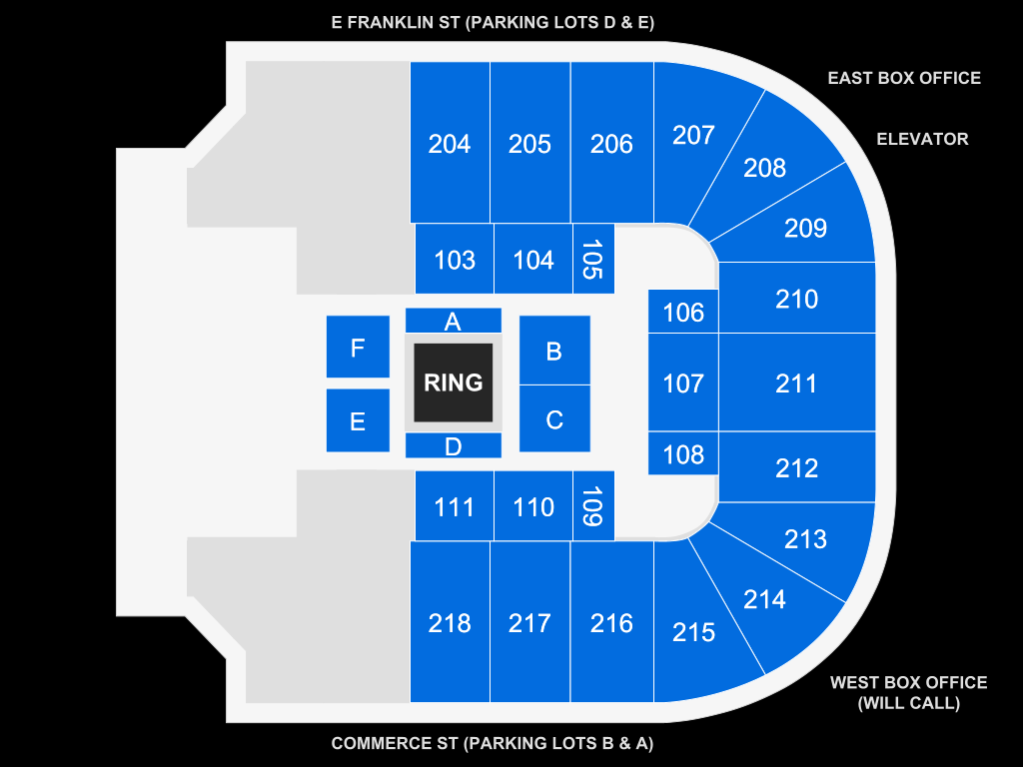 Upper (200 Level) Harlem Globetrotters Tupelo, MS 16 Dec 2023