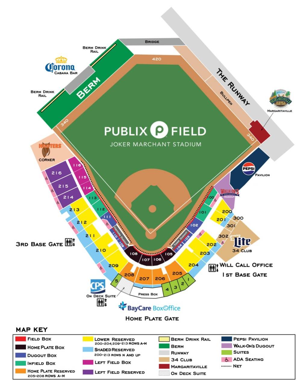 Publix Field at Joker Marchant Stadium Map