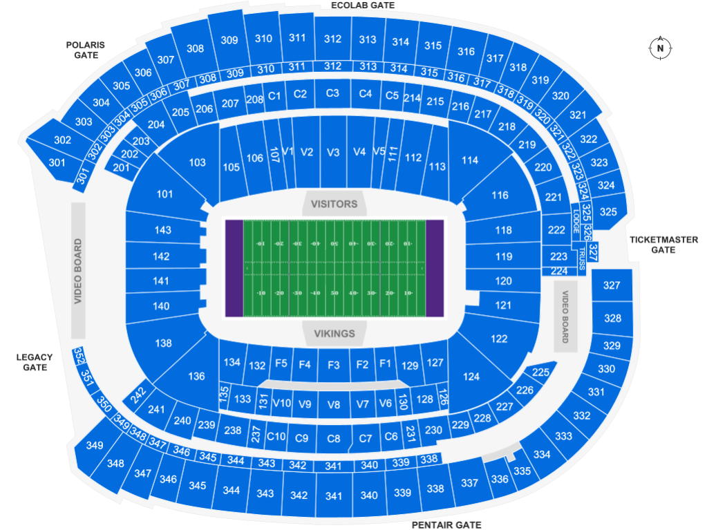 U.S. Bank Stadium Map