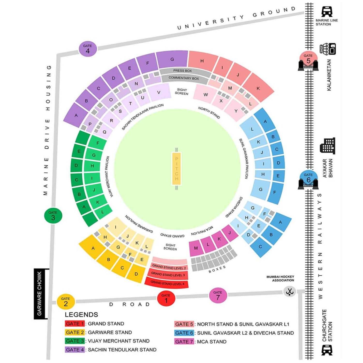 Wankhede Stadium Map