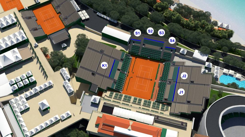 Seating Map - Category 1 Terrace seating is highlighted in blue