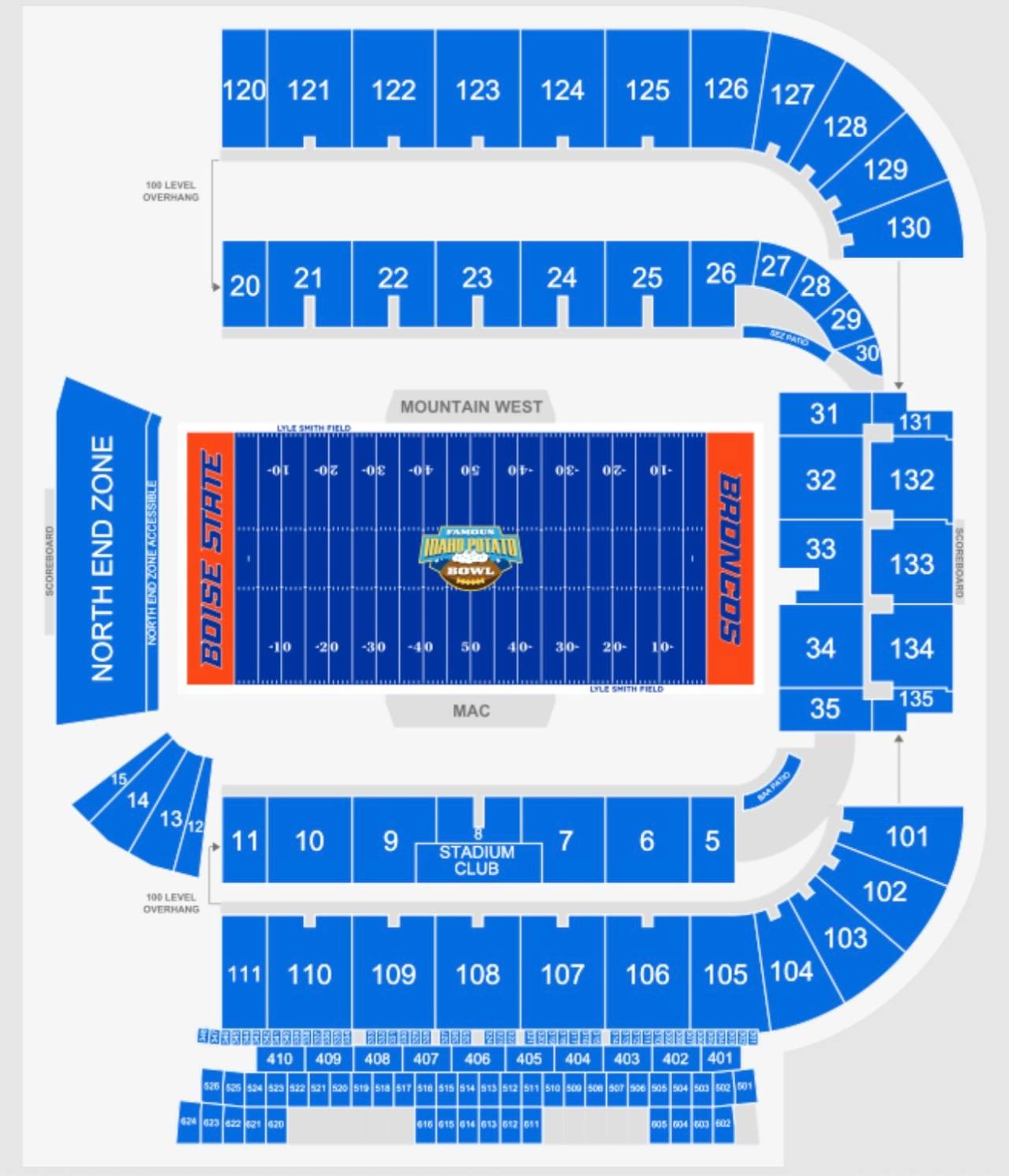 Albertsons Stadium Map