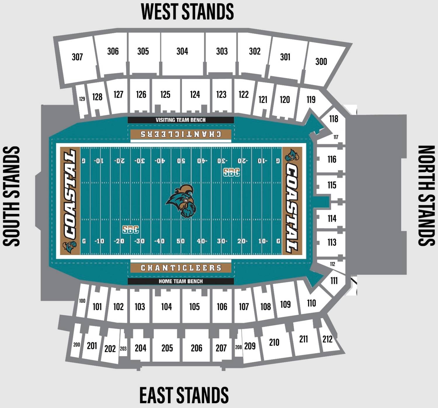 Brooks Stadium Map