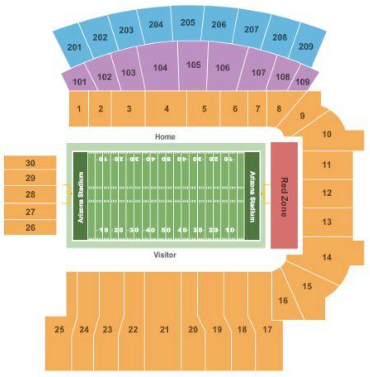 Arizona Stadium Map