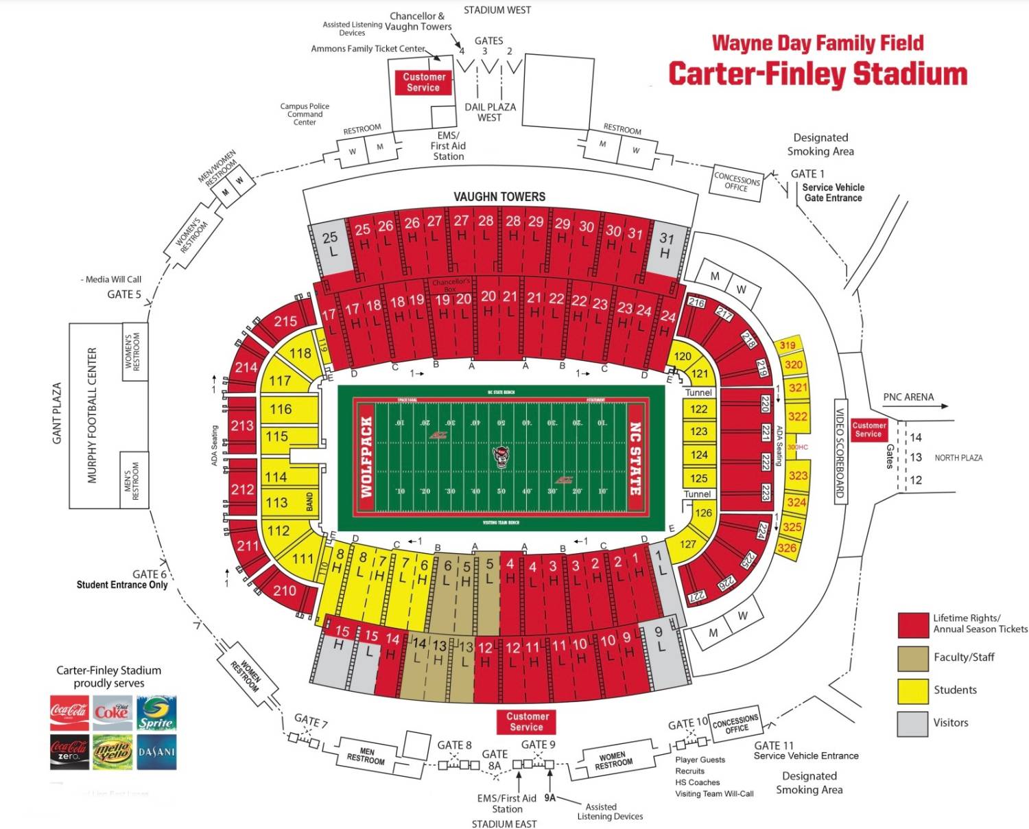 Carter-Finley Stadium Map