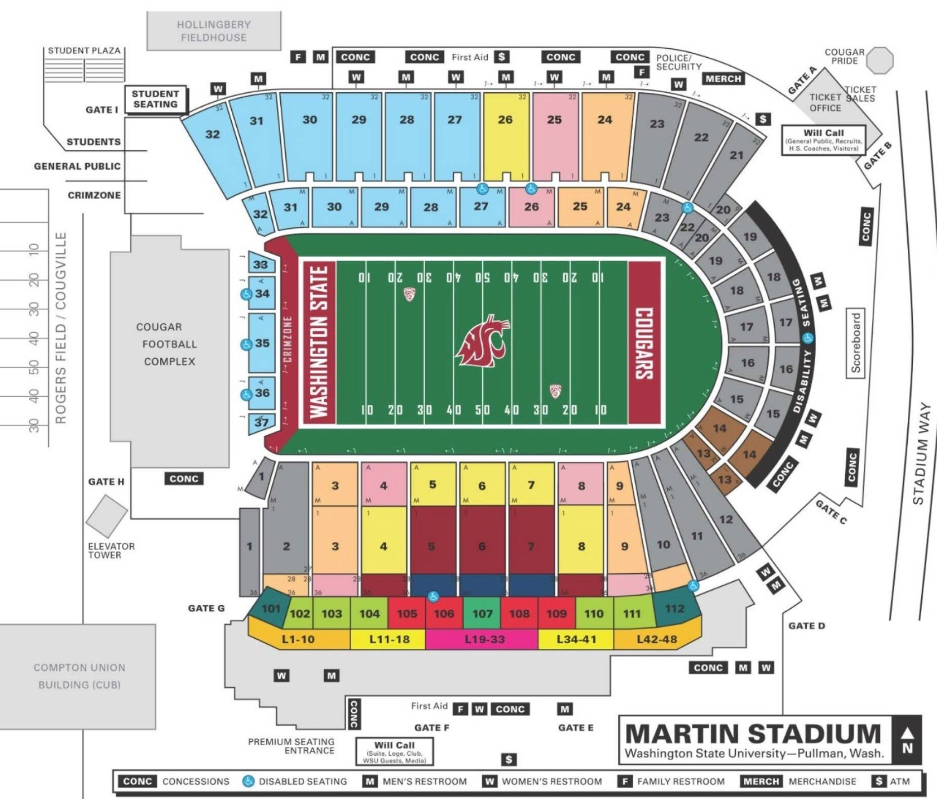 Martin Stadium Map