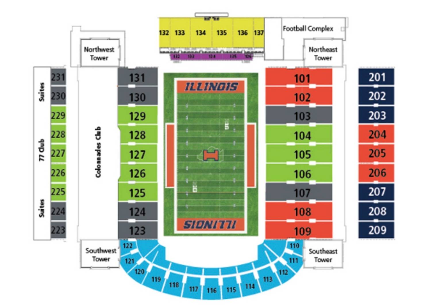 Memorial Stadium Map